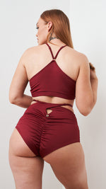 Bailey Bottom - Adjustable Cut Out High Waist Bottoms Recycled Burgundy