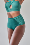 High Waist Basic Shorts - Scrunch Shorts Recycled Emerald