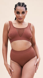 Leah High Waist - Shaping Breathable Bottoms Recycled Choco