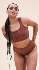 Gabi Seamless Shaping Recycled Crop Choco