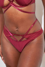 Lauren G-String - Strappy Cut Out G-String Recycled Wine