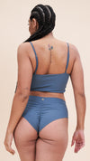 Basic Low Waist Shorts - Scrunch Shorts Ribbed Steel Blue